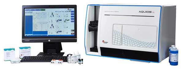 Routine clinical tests such as immunophenotyping can be run in the clinical lab using the new AQUIOS CL flow cytometer from Beckman Coulter Life Sciences Routine clinical tests such as immunophenotyping can be run in the clinical lab using the new AQUIOS CL flow cytometer from Beckman Coulter Life Sciences