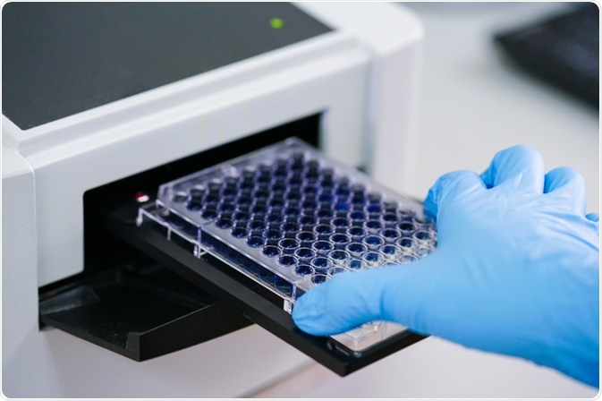 A 36-well plate used for carrying out an ELISA - by Choksawatdikorn A 36-well plate used for carrying out an ELISA - by Choksawatdikorn