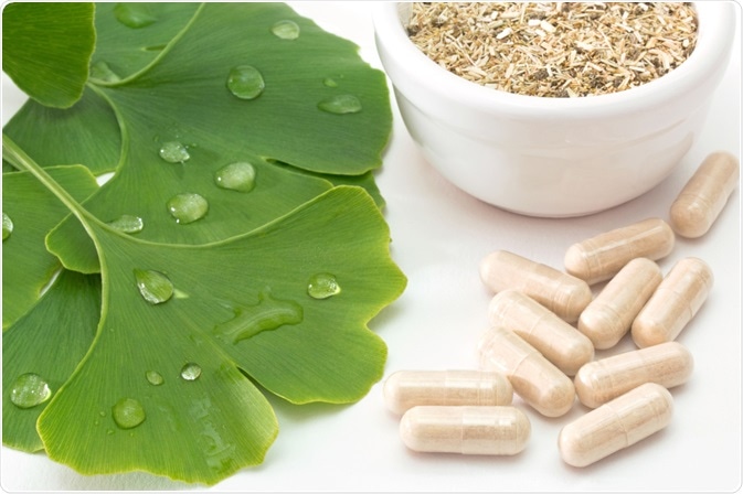 Ginko Balboa pictures of leaf, powdered form and medicinal tablets - a photo by Heike Brauer Ginko Biloba pictures of leaf, powdered form and medicinal tablets - a photo by Heike Brauer