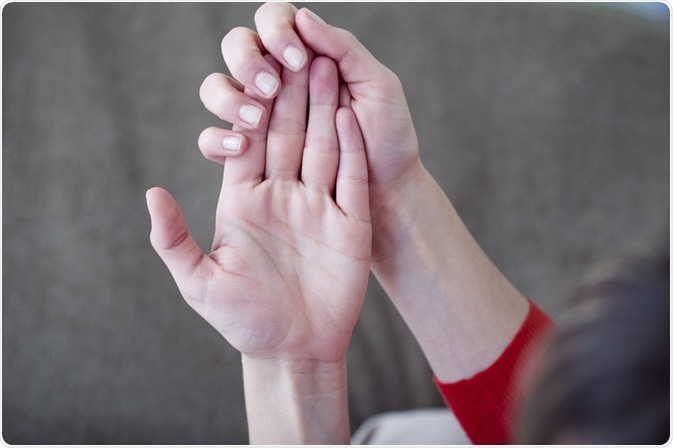 Woman with raynaud