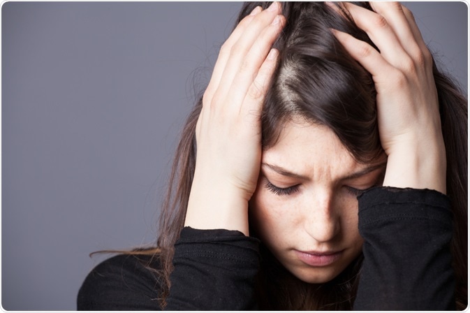 Woman with seasonal affective disorder