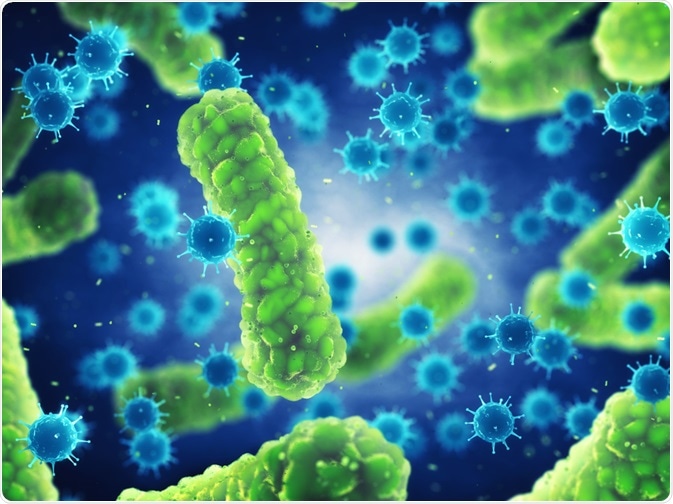 bacteria and viruses - an illustration