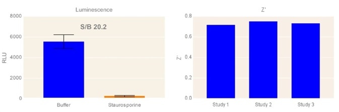 Large, robust luminescence assay window. Large, robust luminescence assay window.