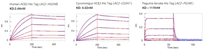 BLI binding activity results.