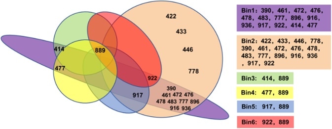 The 19 antibodies were divided into 6 bins by epitope binning assay.