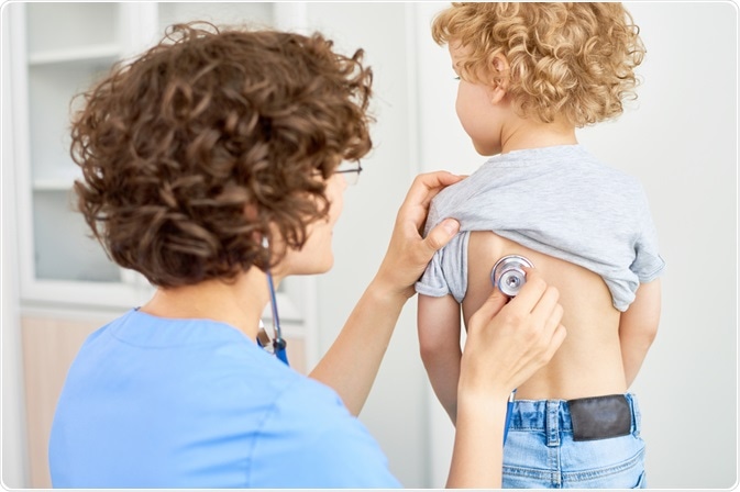 Child being assessed for pneumonia