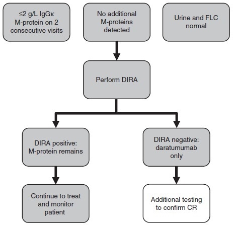 Testing algorithm to implement DIRA for clinical response assessment. Testing algorithm to implement DIRA for clinical response assessment.