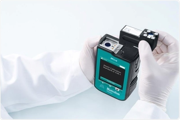 How Raman Spectroscopy is adapting to European Pharmacopoeia regulations The Calibrate/Verify Attachment (CVA) shown here is a dual-ended accessory containing a toluene/acetonitrile ASTM standard for calibration/verification of the wavenumber axis and polystyrene for a second wavenumber verification according to Ph. Eur. 2.2.48.