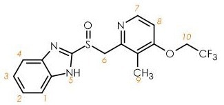 Structure of lansoprazole.